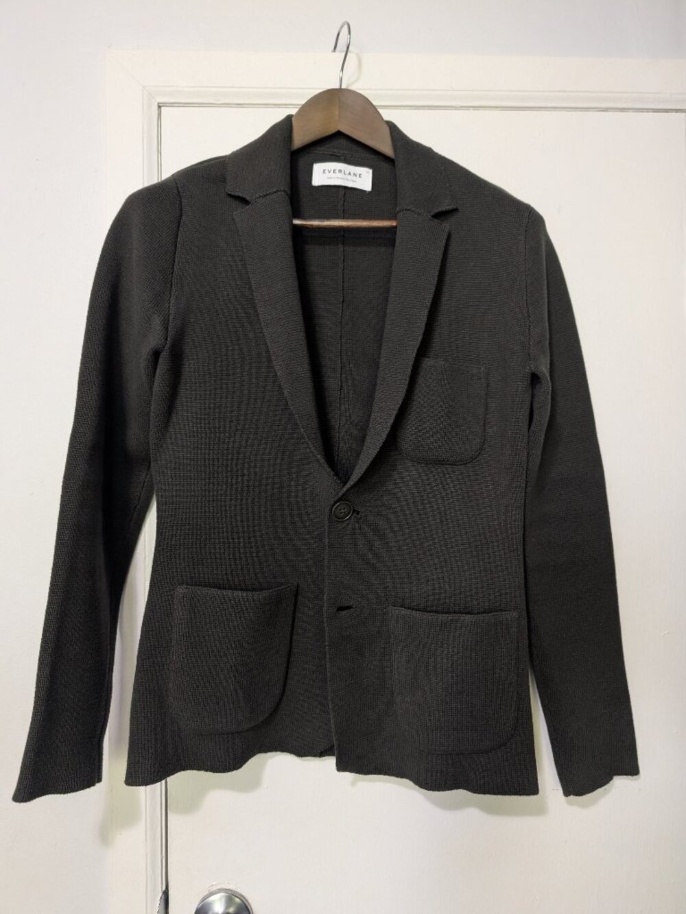 Everlane Cotton Sweater Blazer Olive Green XS
